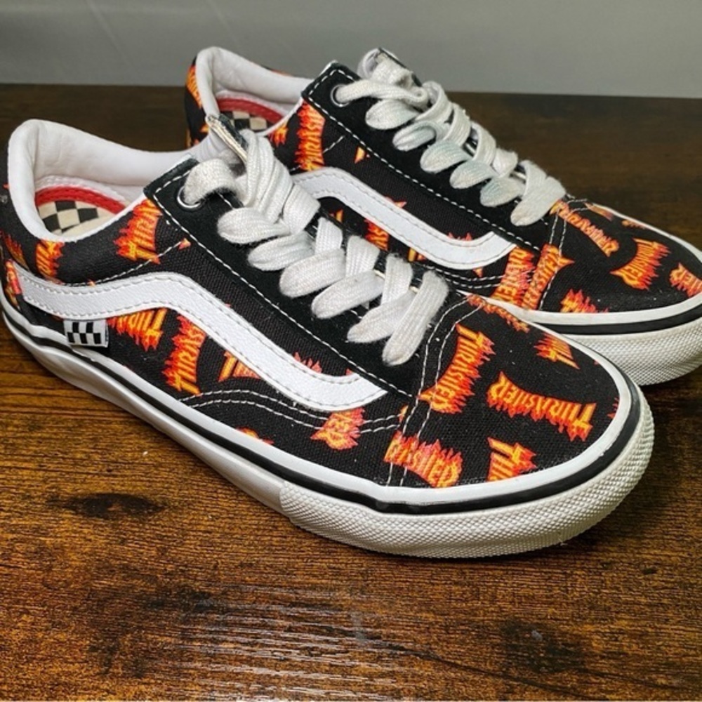 VANS x THRASHER Old Skool Mens Sz 4 Women’s 5.5 Skate Skater Low Sneakers Shoes